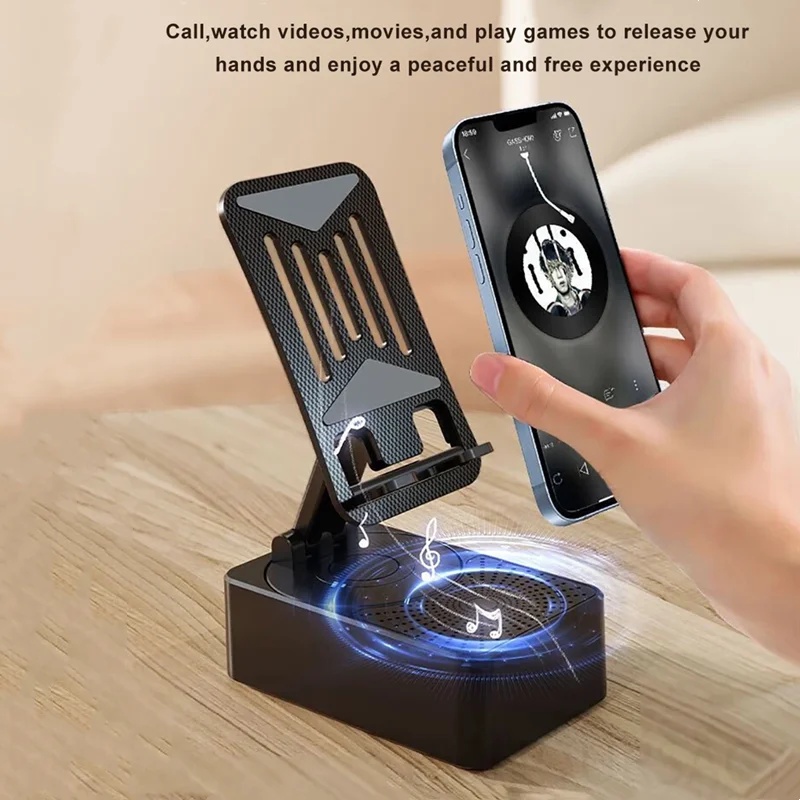 

Портативный регулируемый кронштейн для планшета HIFI Stetreo Bluetooth5.3, динамик 3 в 1, держатель для телефона с вызовом, подставка для беспроводной зарядки, внешний аккумулятор