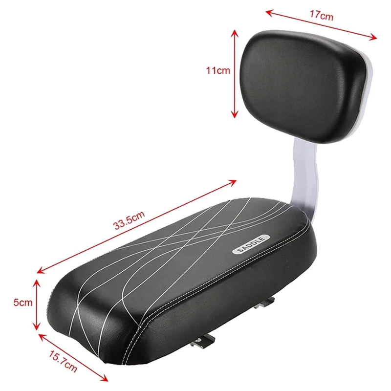 2X Bicycle Rear Seat Cushion Armrest Footrest Set, Bike Back Seat Child Safety Cushion Armrest Handrail Rear Feet Pedals