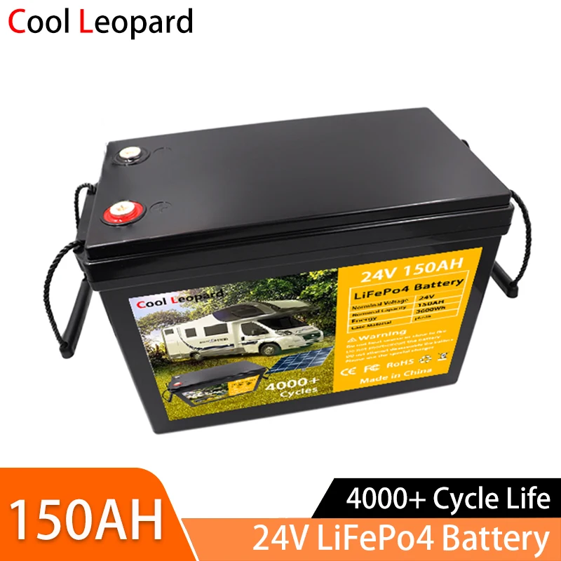 24V 150Ah LiFePO4 Solar Battery For Off-Road Vehicles, RVs, Forklifts, Sightseeing Cars, Refrigerators And Other Backup Batterie