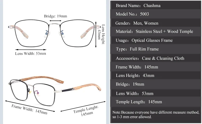 Wood Eyewear Frame Prescription Optical Lenses Men Fashion Trend Progressive Spectacles Women Anti Blue Ray Computer Glasses