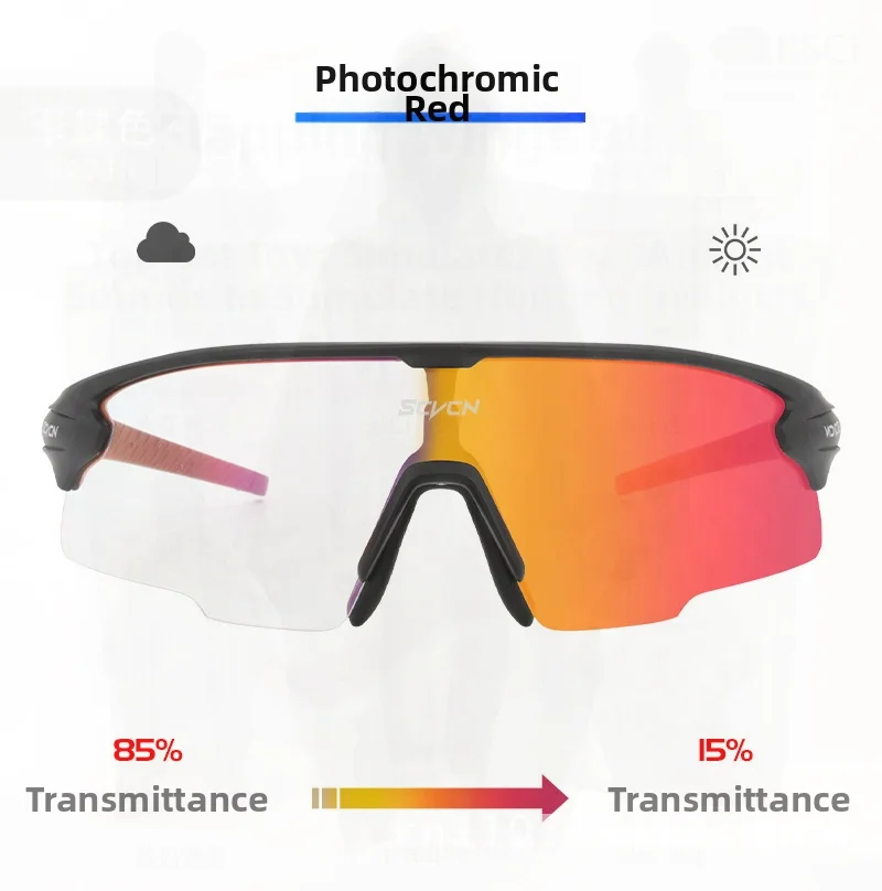 

Меняющие цвет велосипедные очки унисекс, ветрозащитные, пескозащитные, спортивные солнцезащитные очки для мужчин и женщин TR90, полурамка, регулируемый нос