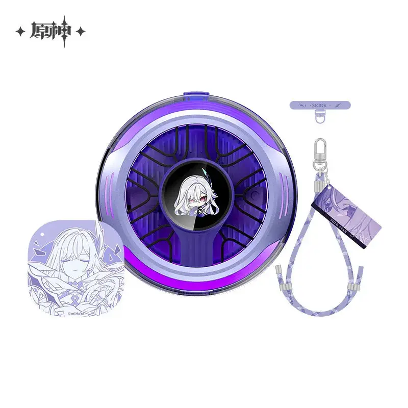 

[Genuine] miHoYo Game Genshin Impact Skirk Phone Cooler Set Gift Box Type-C Bluetooth interface Cosplay Anime Acrylic Pendant