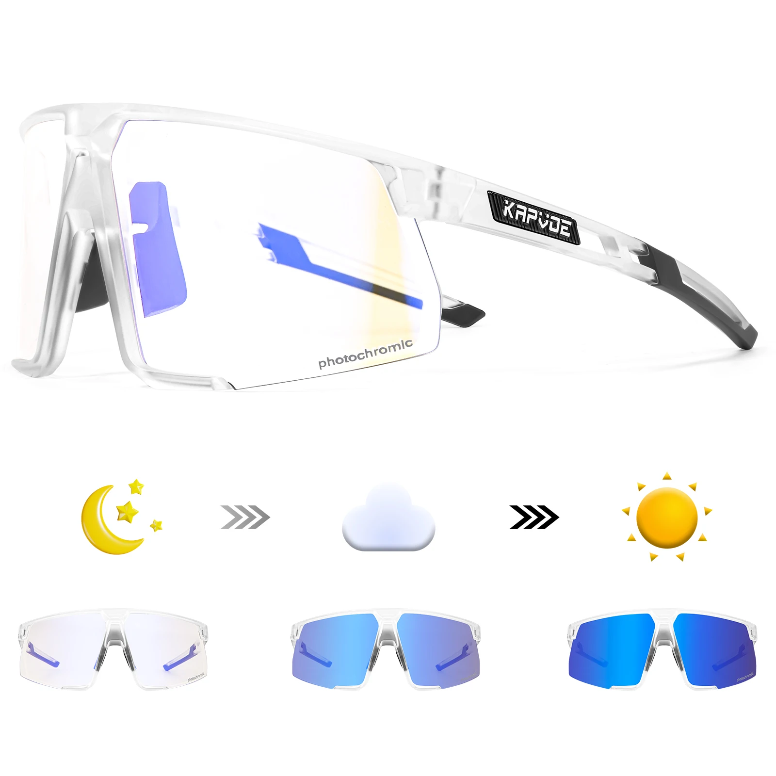 

Kapvoe UV400 защитные спортивные очки фотохромные солнцезащитные очки для мужчин и женщин уличные велосипедные очки походные очки для рыбалки
