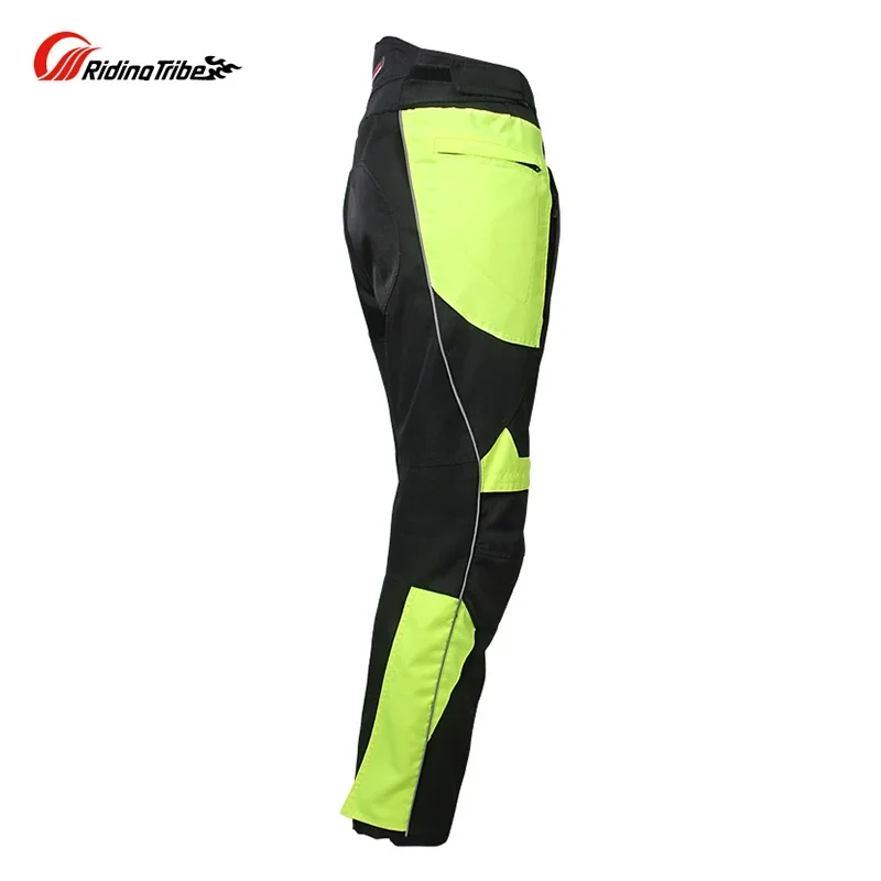 5XL Motorcycle Summer Pants Men\'s Reflective Protective Trousers Racing moto Cotton liner Green Woman Motorbike Knee pads Pants