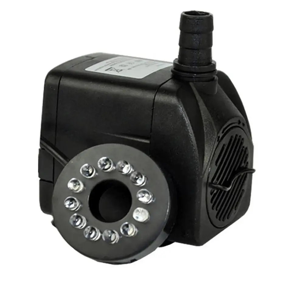 220V 450-1800L/H Fountain pump with LED Light Aquarium Fountain Pond Pump Fish Tank Garden Pond Pumps 8-25W Multiple Sizes