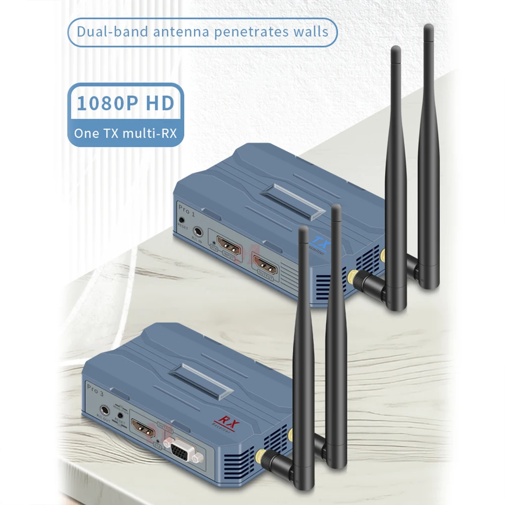 4K/1080P melalui TCP/IP 250M HDMI Wireless Extender, Peningkatan mulus dari 1080P ke 4K, mode kabel CAT6 hingga 150 meter (492 kaki)