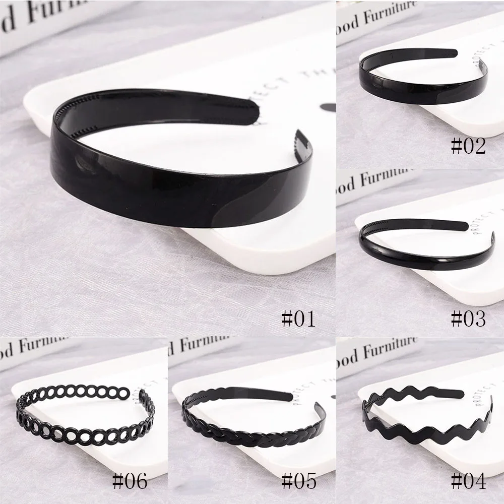 Washing Plastic Anti-slip Black Wavy Unisex Headdress Hair accessories Head Hoop Hair Hoop Headband