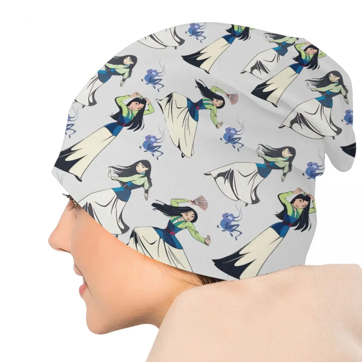 Custom Princess Anime Mulan Bonnet Hats Hip Hop Knit Hat For Women Men Warm Winter Skullies Beanies Caps image 5