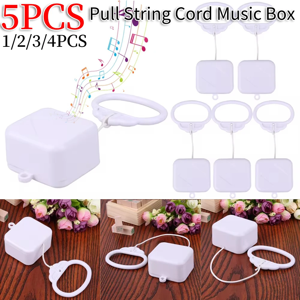 1-5Pcs Pull String Cord Music Box Waterproof Pull String Music Box with Classic Lullaby Melody Wind Up Music Box for Children