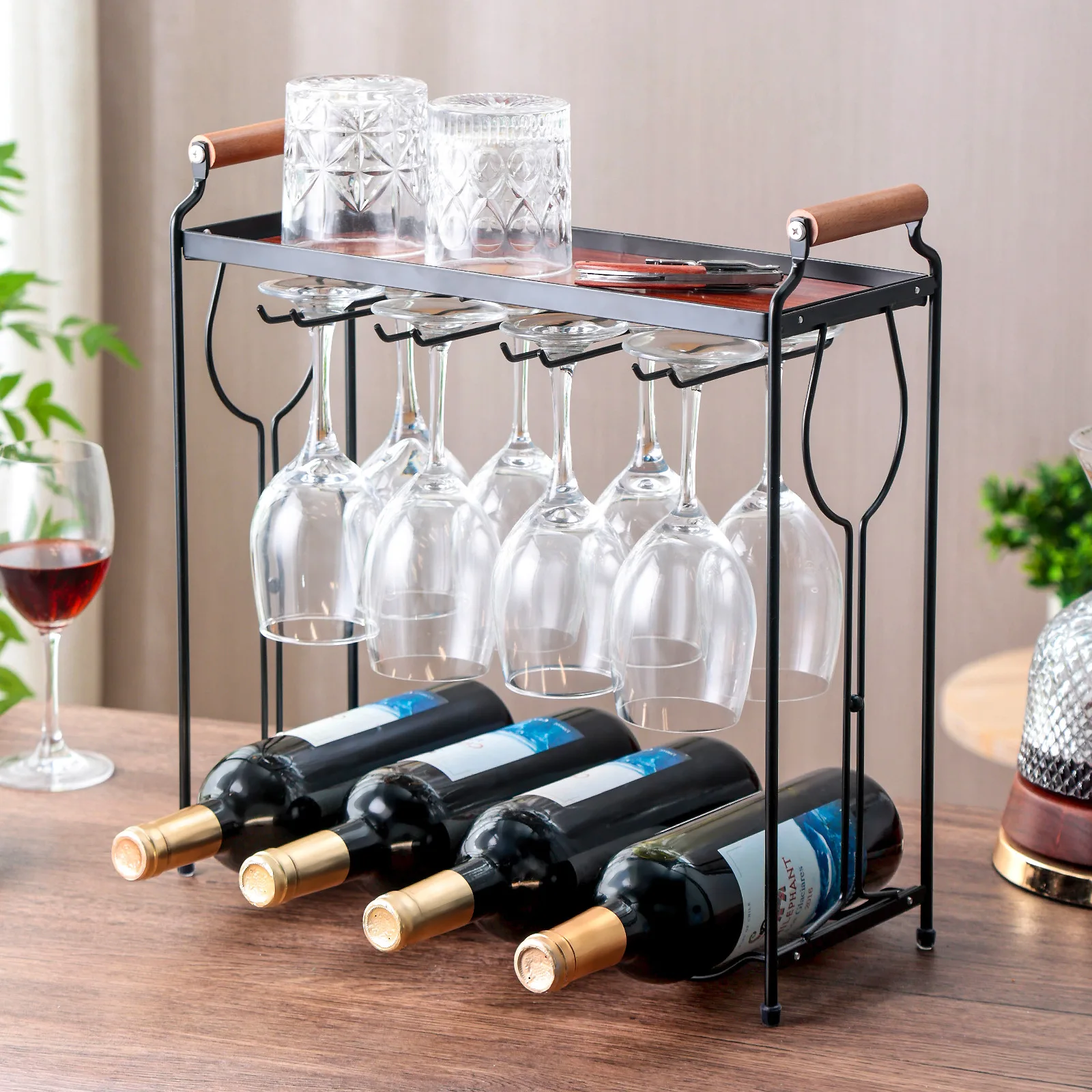 

Wine Glass Rack Durable Metal Kitchens Cabinet Organizers , wine glass rack, home decoration, living room storage