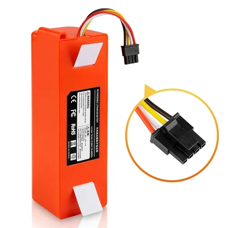 Batteria agli ioni di litio da 14.4V 5200mAh batteria di ricambio per aspirapolvere robotico per Xiaomi Robot Roborock S50 S51 S55 accessorio di