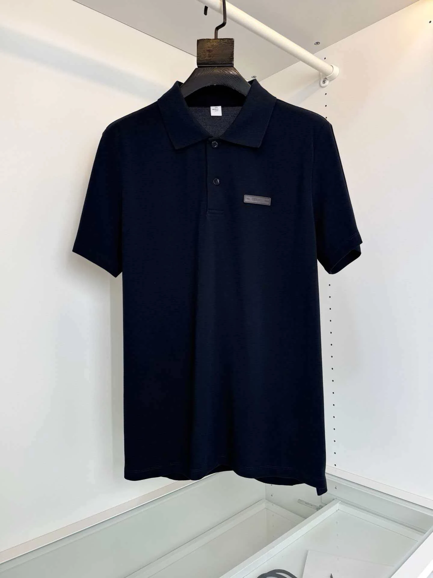 BLLIYOSS stand collar T-Shirt men Cotton High-quality ventilate Casual half Sleeve Solid color versatile Old Money  size M-3XL