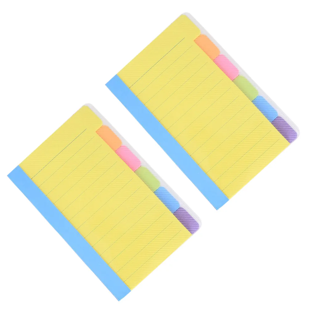 

2 Pcs Notepad College Ruled Paper Planner Self Stick Neon Colors Portable Reusable Safe Tear Off Travel School