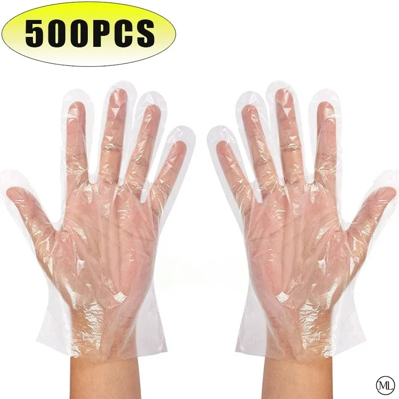Clear Disposable Gloves Transparent Plastic Gloves Latex Free Food Prep Safe Gloves for Cooking Cleaning BBQ Kitchen Things