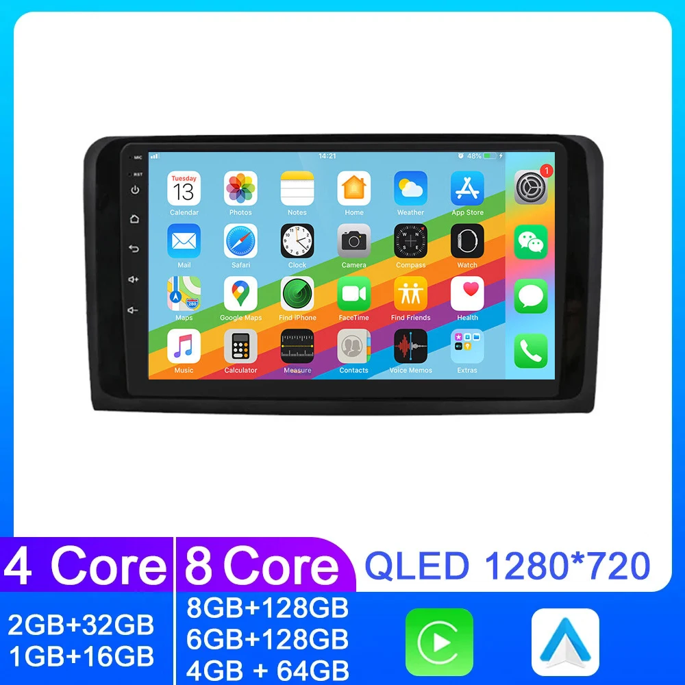 

2DIN Android Autoradio for ML-Class W164 GL-Class X164 2005-2012 ML GL Car Radio Multimedia Video Player BT GPS 4G Carplay