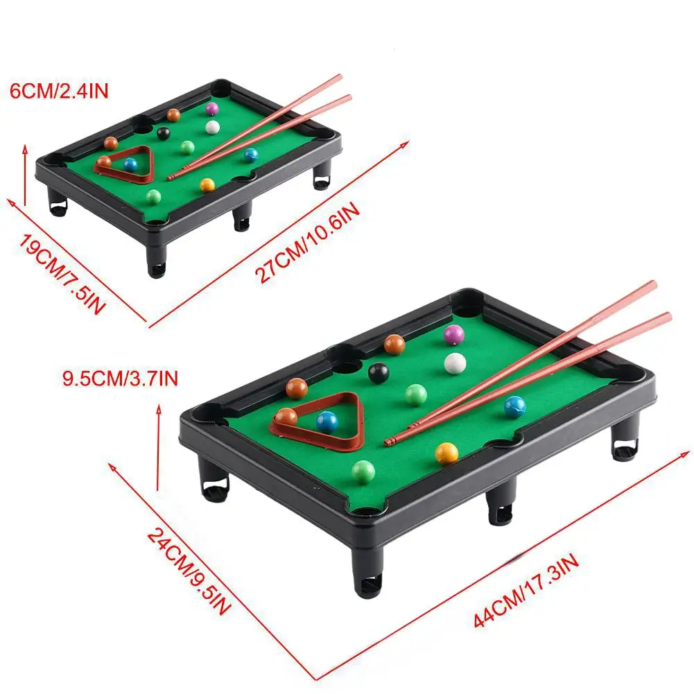 Kids Mini Pool Table Tabletop Desktop Billiards Snooker Game With 2 Sticks Balls Parent-Child Interactive Desk Games Toys