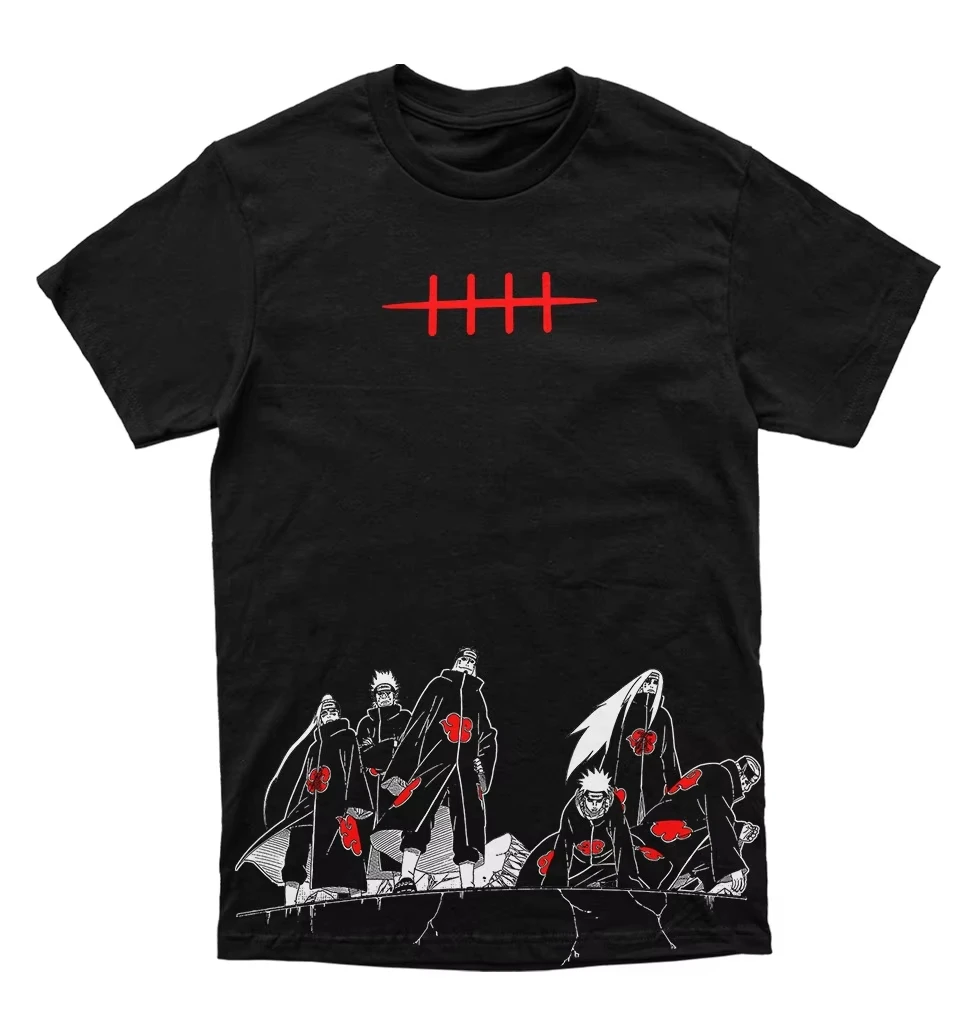 Naruto Pain Akatsuki Six Paths Manga Graphic T-Shirt Men Women Anime Casual Cotton Streetwear Fans Tshirt