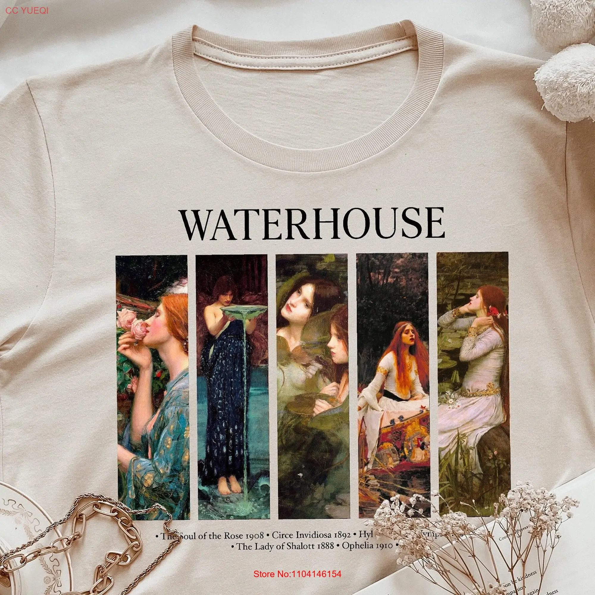 Waterhouse Art T shirt Light Dark Academia Cottagecore Vintage Fairy Aesthetic Fantasy Medieval Fairytale Pre Raphaelite Top