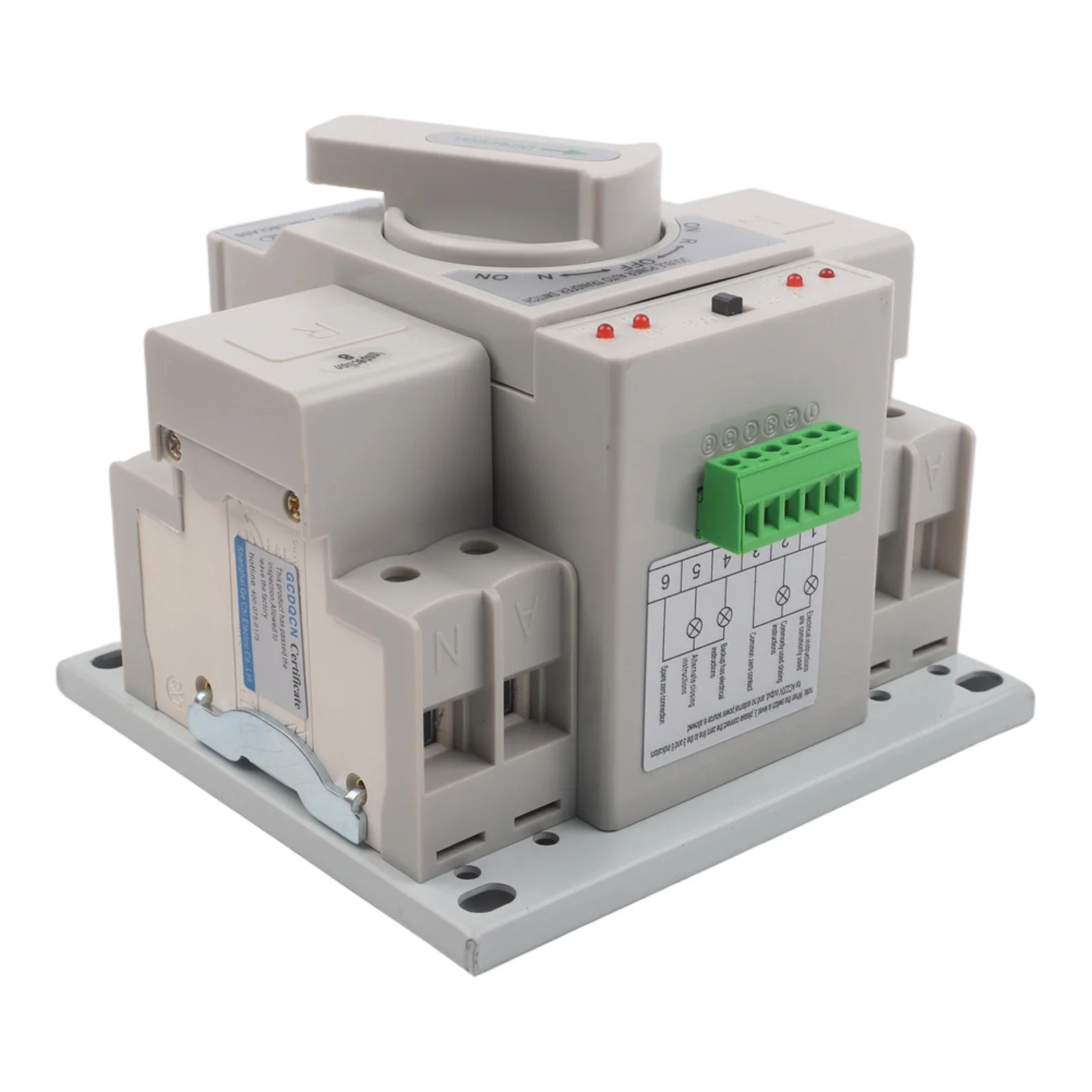 For ATS Dual Power Automatic Transfer Switch 2P 63A AC220V AC400V CB Grade Compliant with IEC947-6-1 GB14048.11