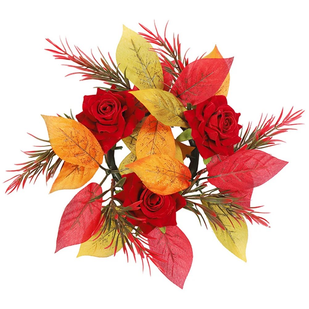 

Rose Leaf Pendant Wreath Front Door Hanging Decor Creative Indoor Greenery Wall Garland for Party Home Decoration