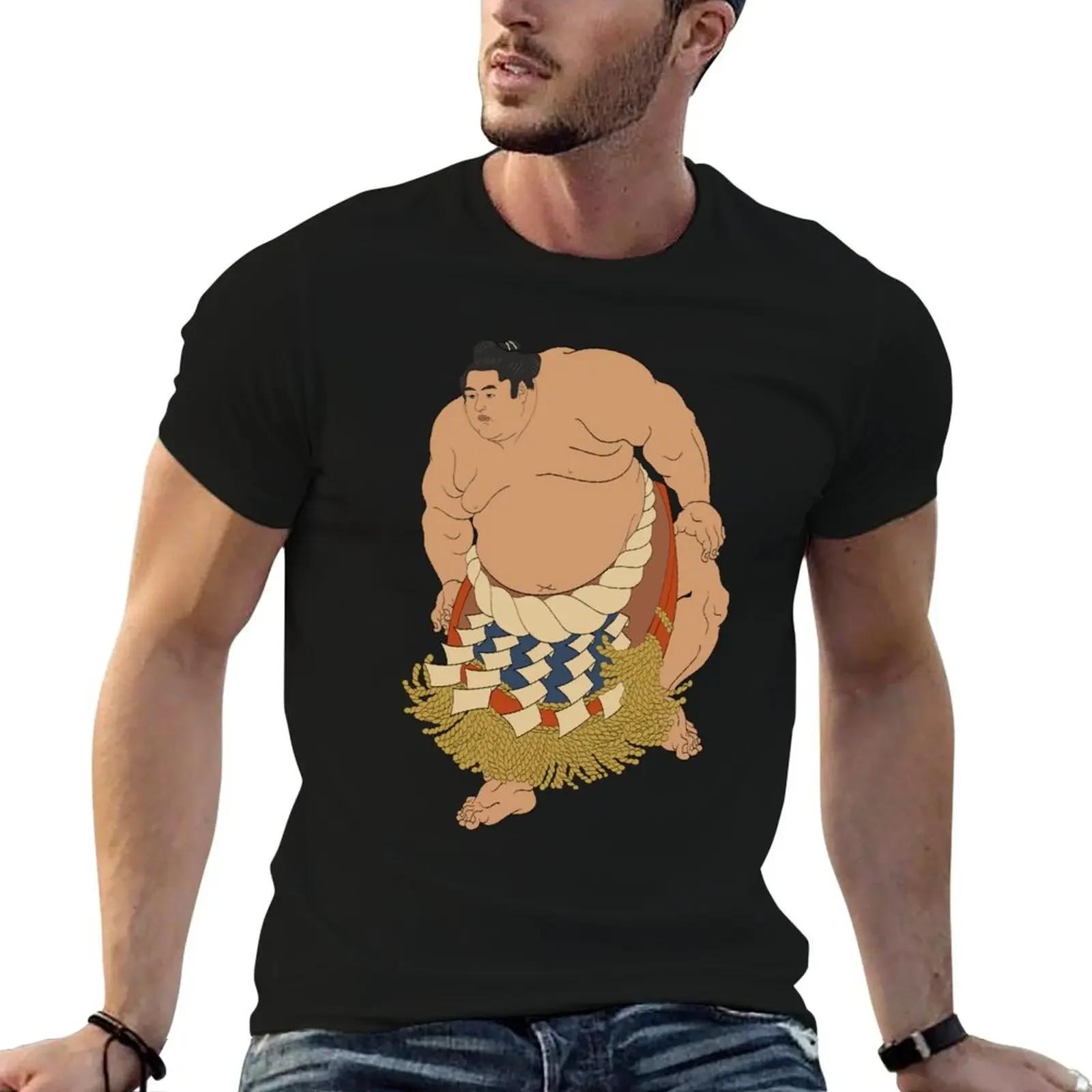 

Sumo Wrestler Traditional Japanese Vintage T-Shirt plain oversized graphic tee Blouse tshirts for men