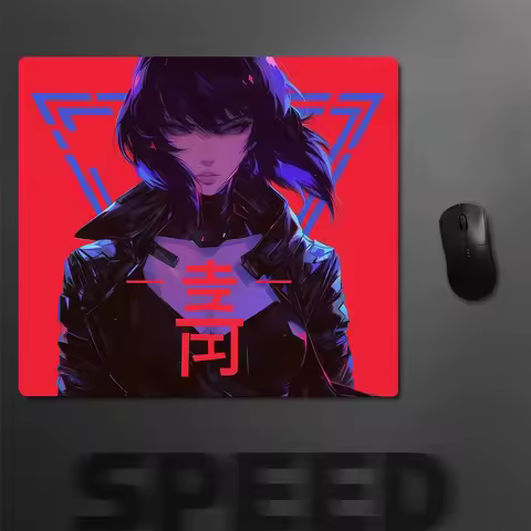 New Japanese Oni Mask Girl Control Mousepad Leather Mouse Pad Electronic Sports Keyboard Pads Gaming Setup Accessories Mouse Mat