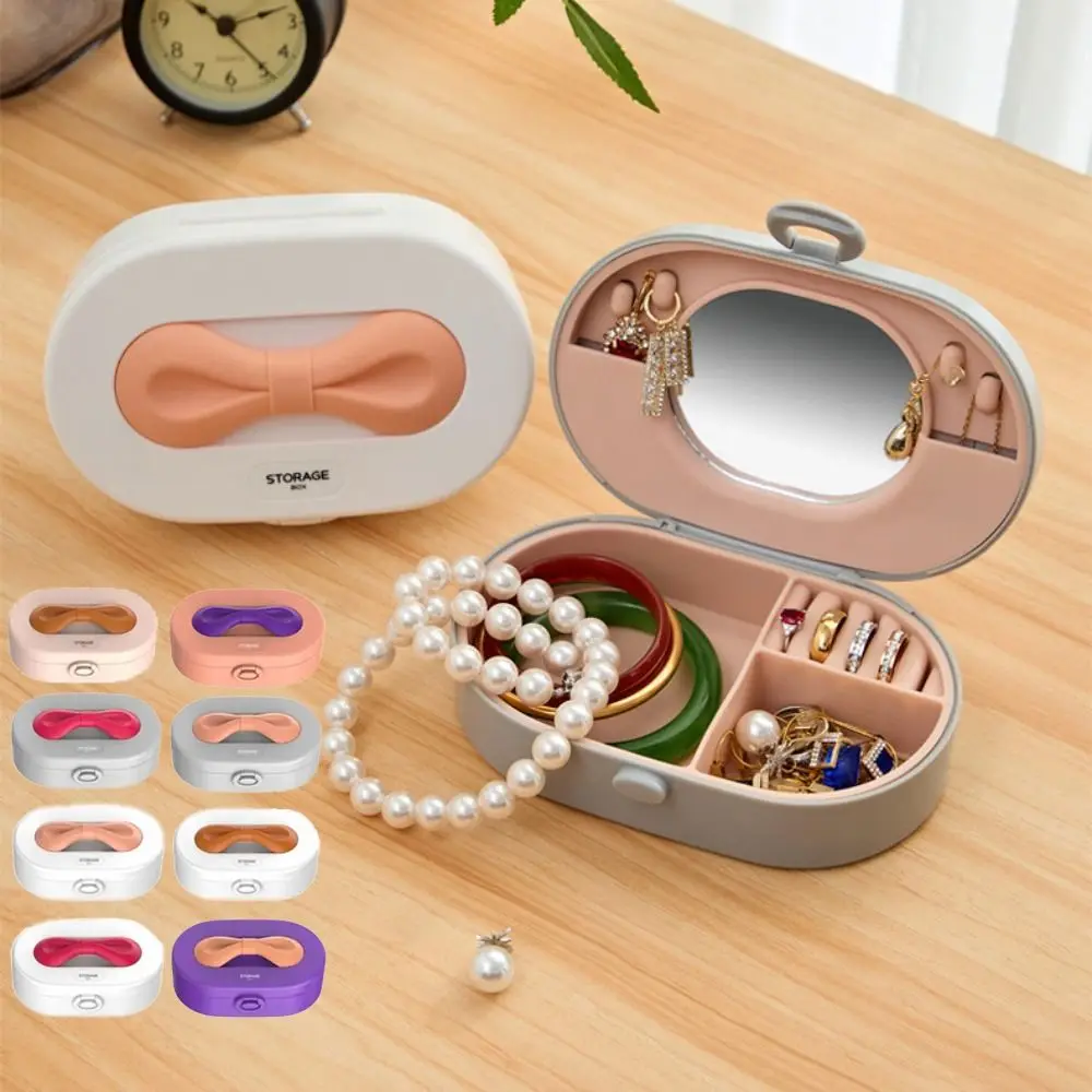 

Portable Necklace Bracelet Jewelry Packing Box Rings Dustproof Jewelry Storage Box Organize Holder Earrings Display Case Women
