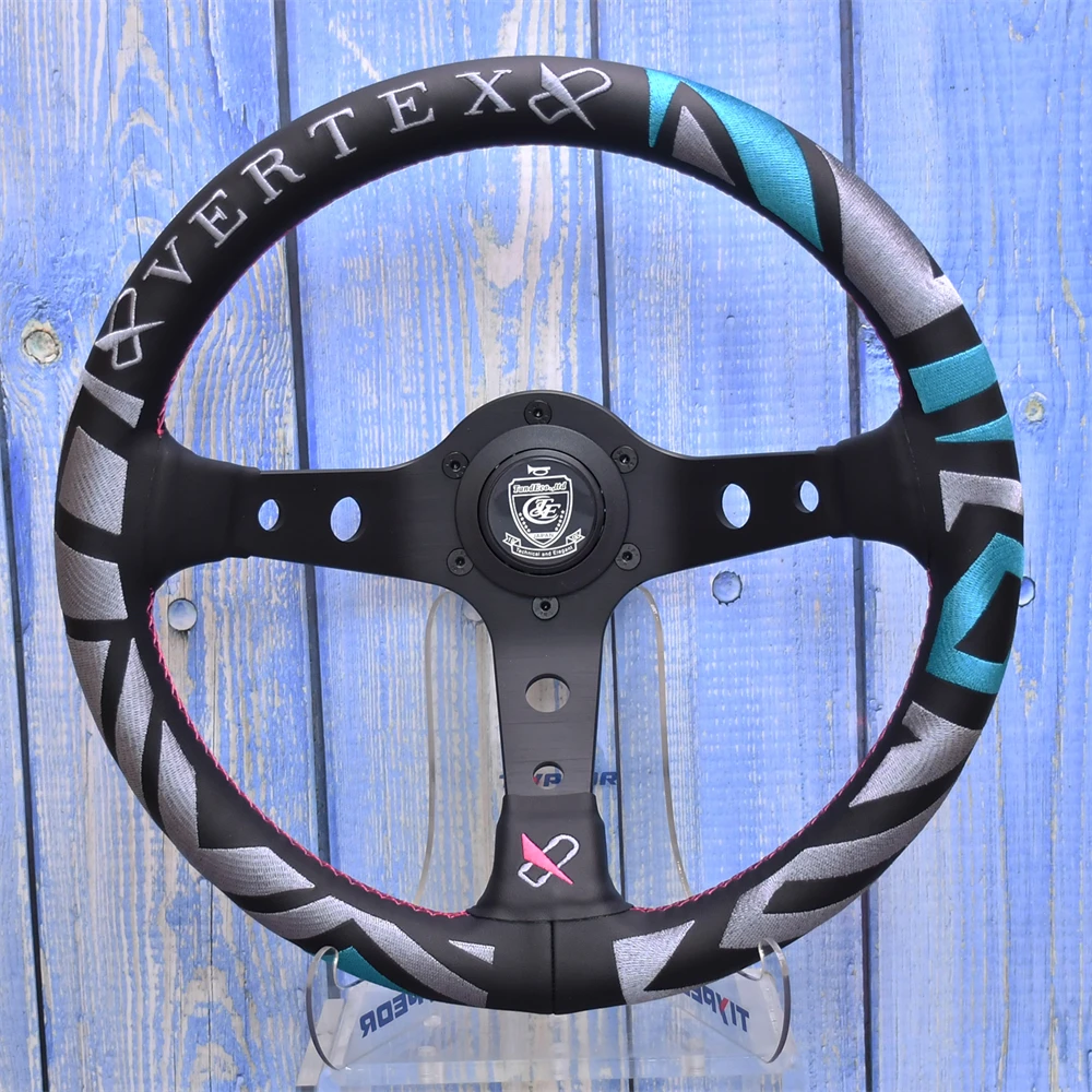 

VERTEX LINE Labyrinth 320mm Leather Racing Steering wheel 90mm Deep Drift Simulation Steering Wheel With all-around Embroidery