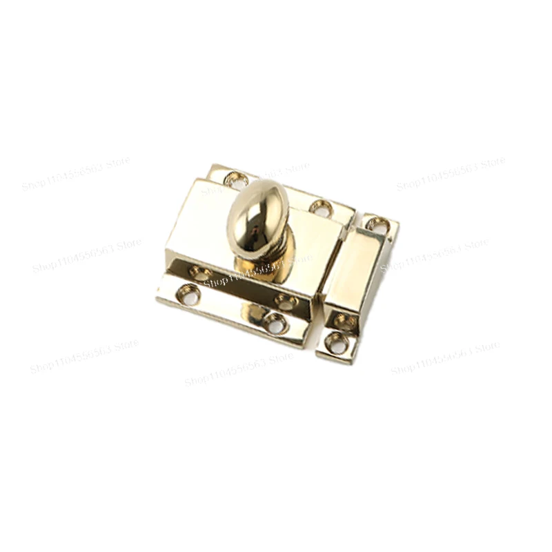 Vintage Brass Cabinet Lock with Drawer Pull, French Style Cupboard Fastener for Antique Furniture Hardware