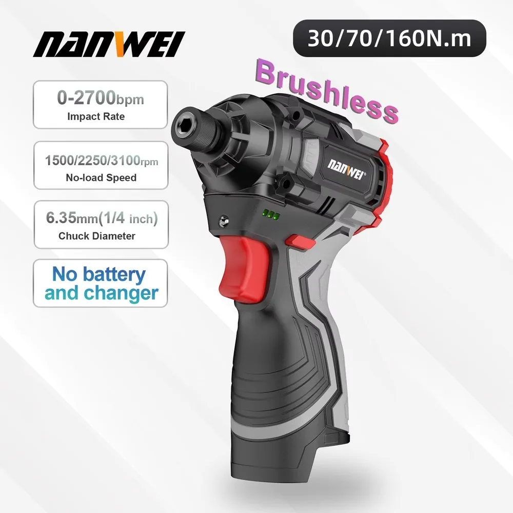 21V Cordless Impact Wrench Electric Screwdriver High Torque Lithium Battery Power Tool for DIY Industrial Repair