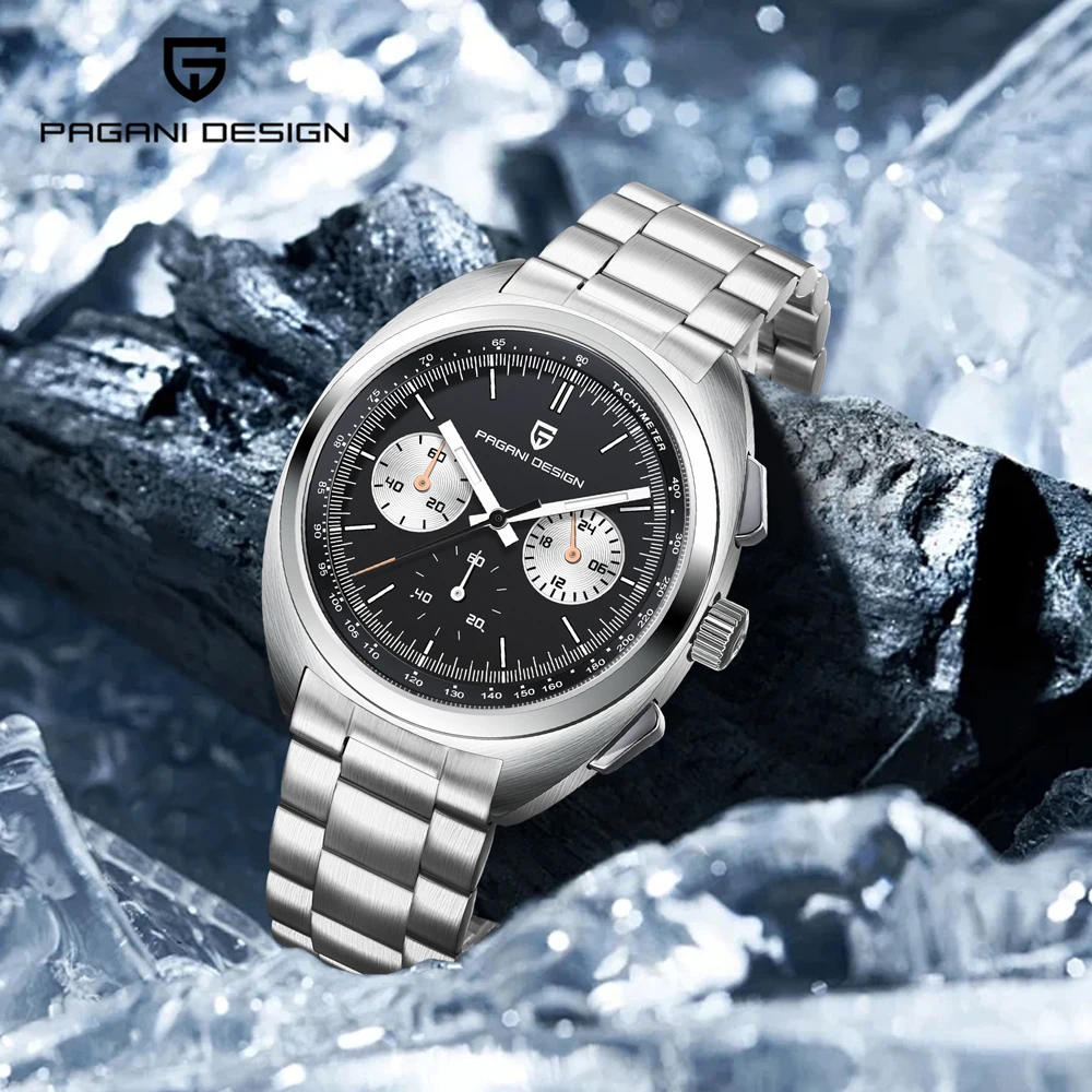 

PAGANI DESIGN Watches Panda Dial Men's Watch Japan Vk64 Luxury Quartz Watches For Men Sports Chronograph AR Sapphire Glass Watch