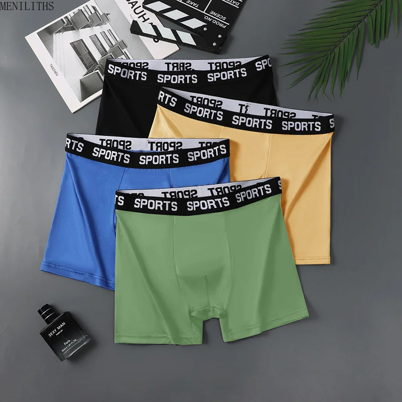 4Pcs Men's underwear comfortable breathable sports stretch men's boxer briefs four color combination casual daily underwear