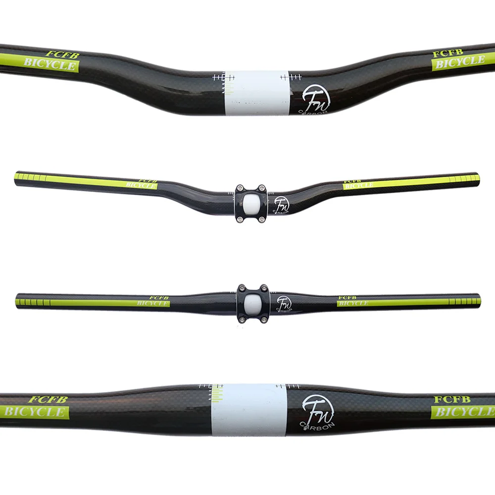 FCFB FW cycling green mountain handlebar flat bar rise bar nice size 31.8*600-700mm bike parts carbon parts carbon handlebar