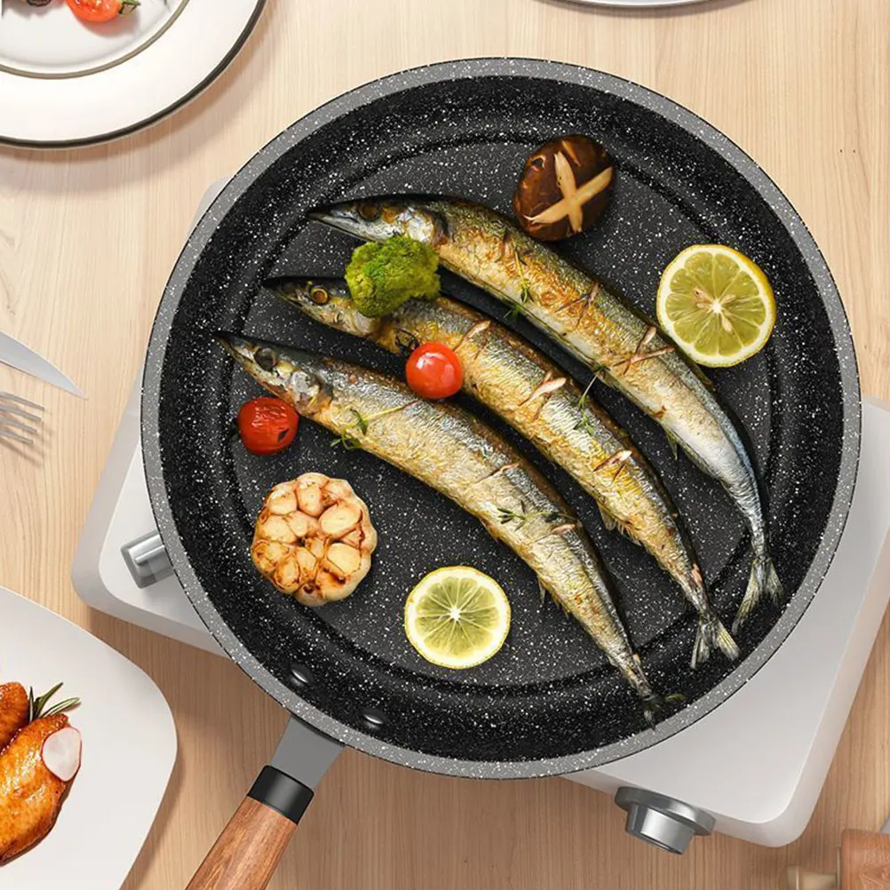 

Maifan Stone Frying Pan 24cm No Lid Easy Clean Small Breakfast Cooking Pans Nonstick Omlette Non Stick Egg Pan Pancake Cookware