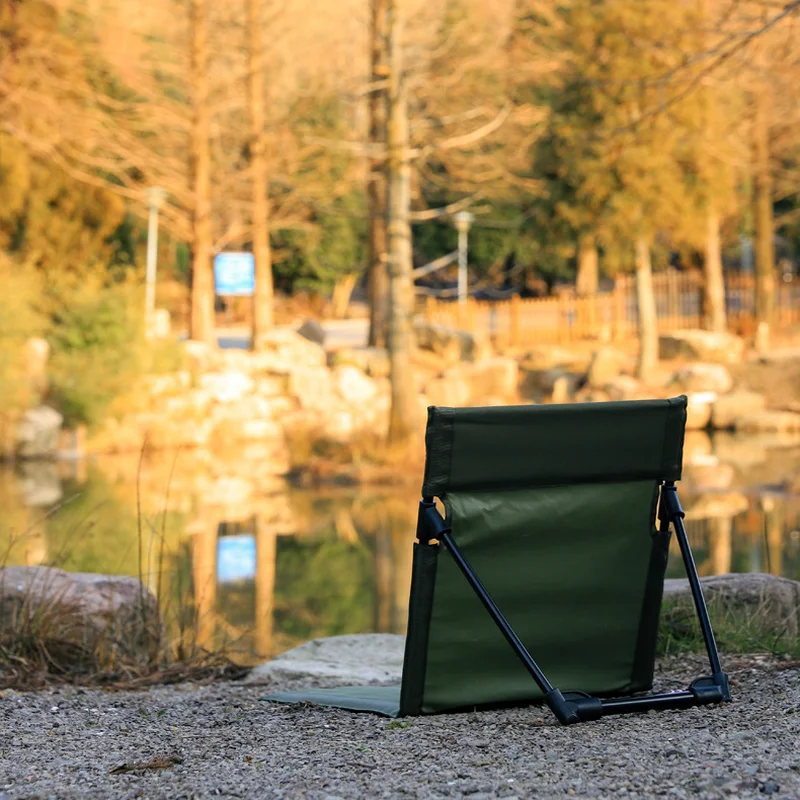 Lightweight Portable Outdoor Folding Beach Chair picnic groud seat One-Piece Backrest Design for Camping Travel Leisure No Legs
