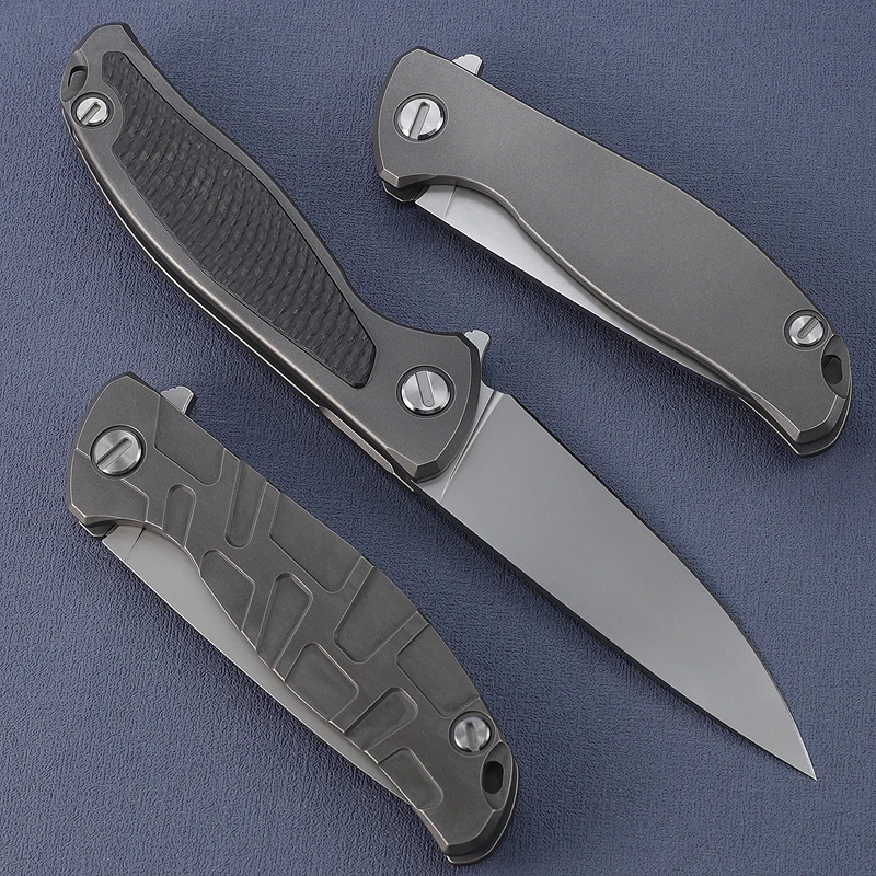 Green Thorn F95  Flipper Flat Folding Knife K110 Blade Titanium Handle Outdoor  Survival Self-defense Hunting  Fruit  Multi-Tool