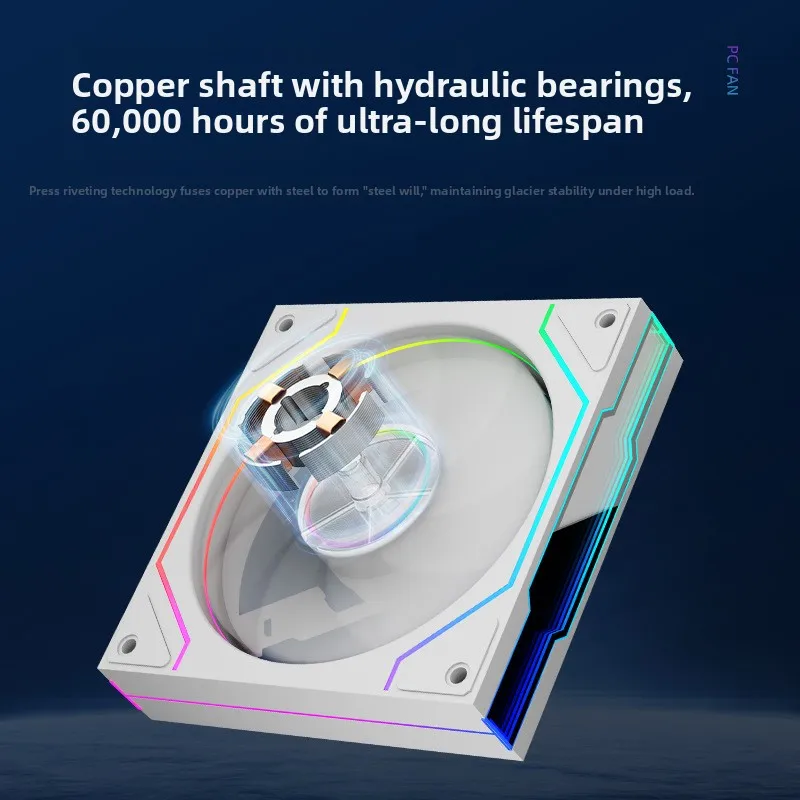 عالية السرعة التحكم في درجة الحرارة مروحة حالة الكمبيوتر 12 سنتيمتر الصامت ARGB متوهجة الأبيض بالوعة الحرارة مروحة للكمبيوتر المكتبي #4