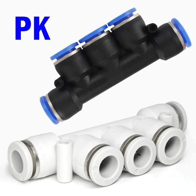 Pneumatic 5-Way Push in Fit for Air/Water Tube PK4 PK6 PK8 PK10 PK12mm Pneumatic Accessories Multi Tube Connection