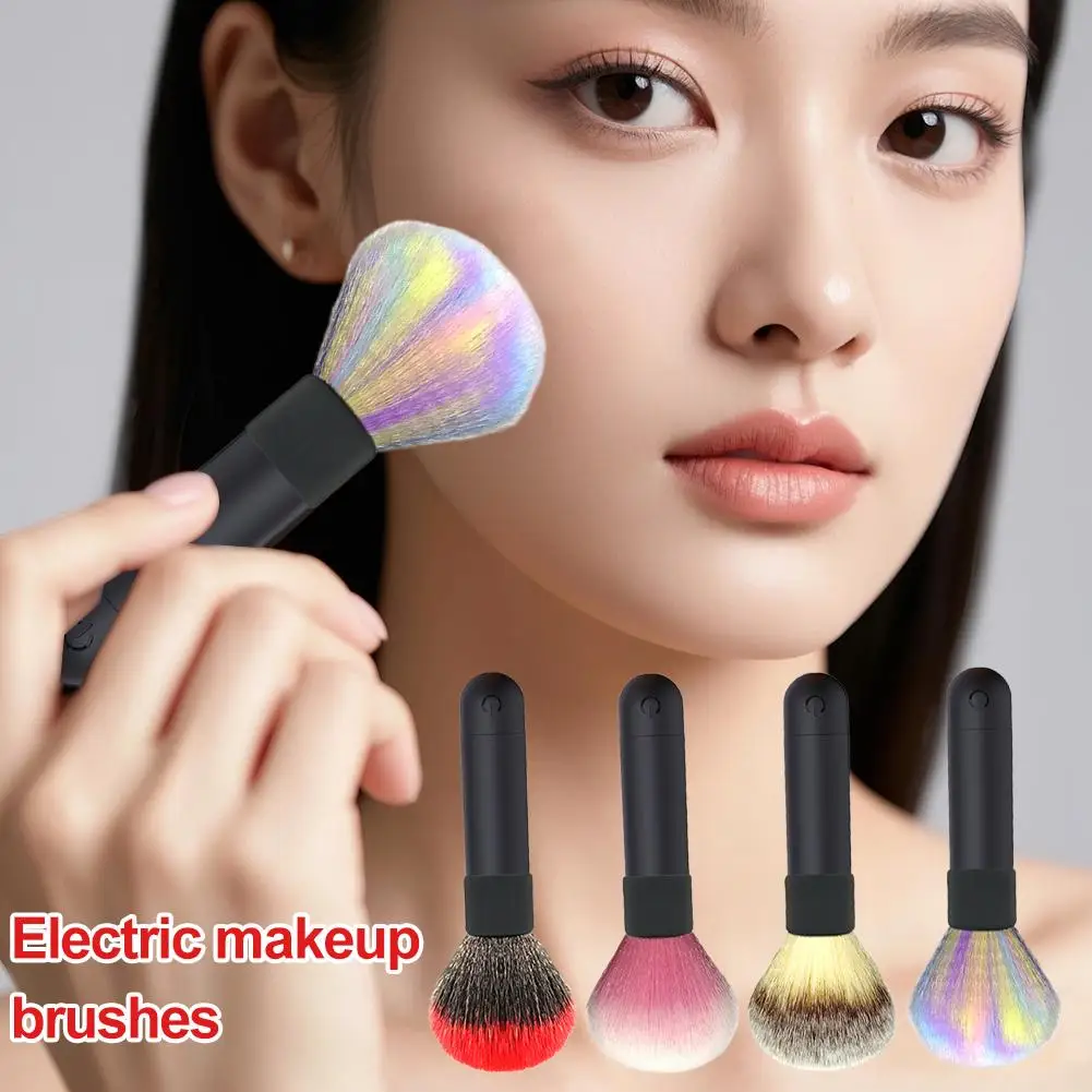 فرشاة مزج كريم الأساس الكهربائية متعددة الاستخدام لمكياج الوجه وأحمر الخدود المحمولة 4 ألوان أداة تجميل ذات شعيرات ناعمة W2Q0 #4