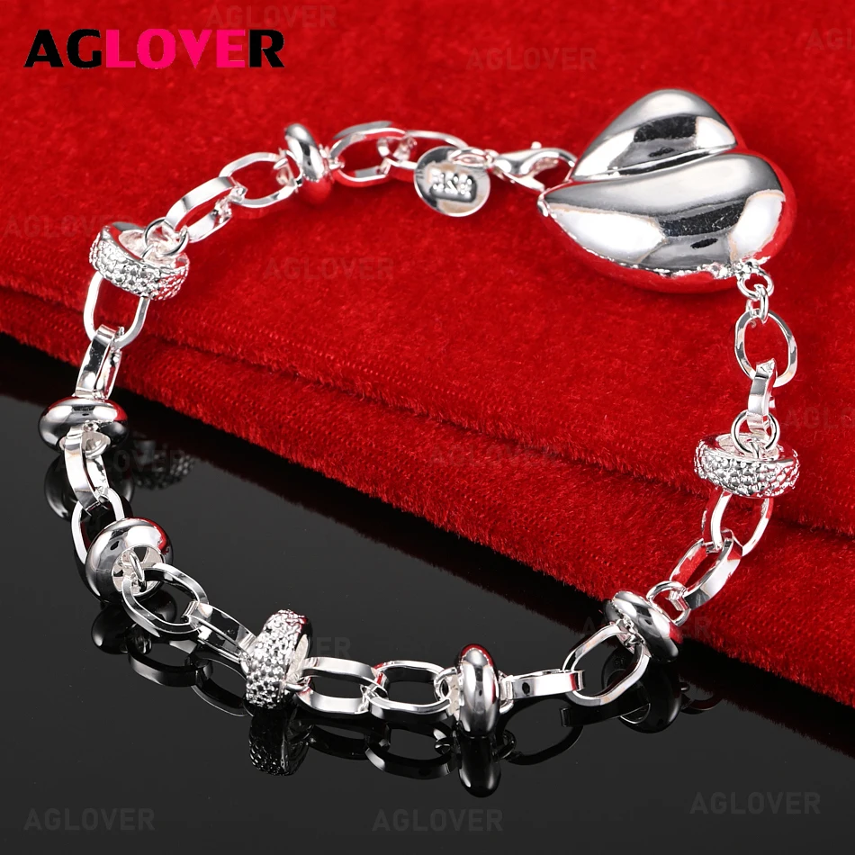 

AGLOVER 925 Sterling Silver Love Gear Bracelet Women Charm Fashion Holiday Party Gift Jewelry