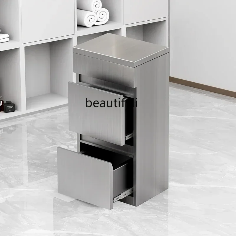 

LXBarber Tool Cabinet for Hair Salon Storage Stainless Steel Hair Cutting Cabinet Tool Table Storage RackSSS