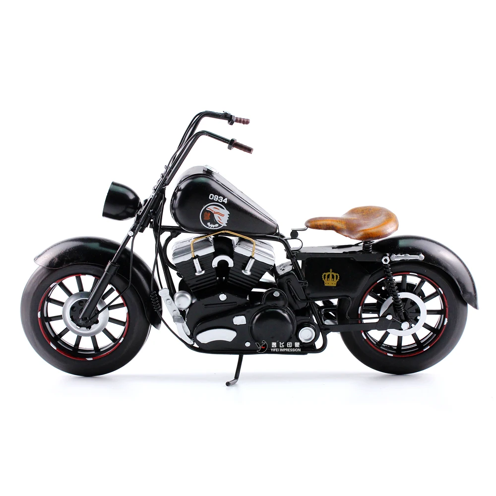 Retro Motorcyde Model 1/6 Room Decor Motorcycles Accessories Luxury Home Decor Birthday Gift Black Iron Arts And Crafts