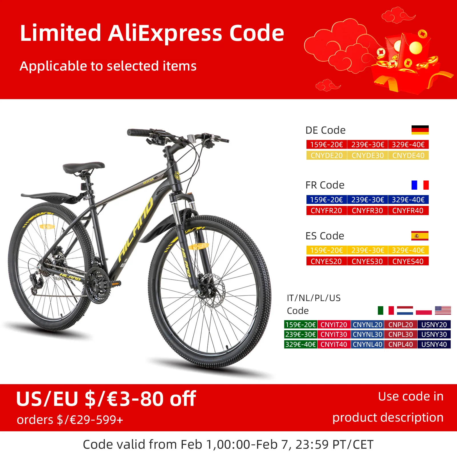 Hiland Aluminum Mountain Bike 21 Speeds, Hydraulic Disc-Brakes, Lock-Out Suspension Fork, 27.5 inch Wheel, Bike for Men Mens