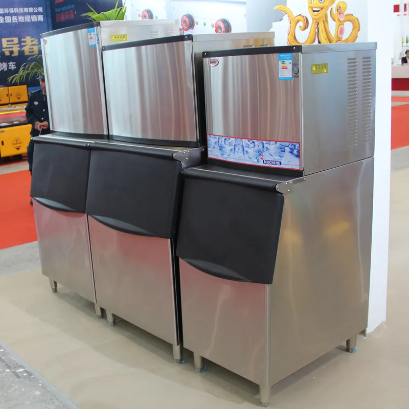 For Commercial 300kg 24h Stainless Steel Automatic Ice Block Making Ice Cube Machine For Business