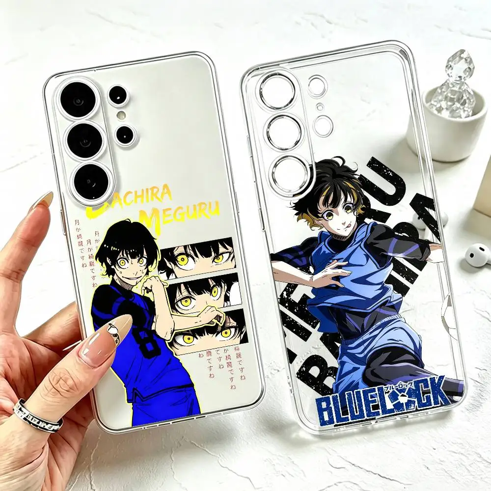B-Blue Lock Bachira-a  Phone Case Transparent Silicone Soft For Samsung S25,S24,S21,S22,S23,S30,Ultra,S20,Plus,Fe