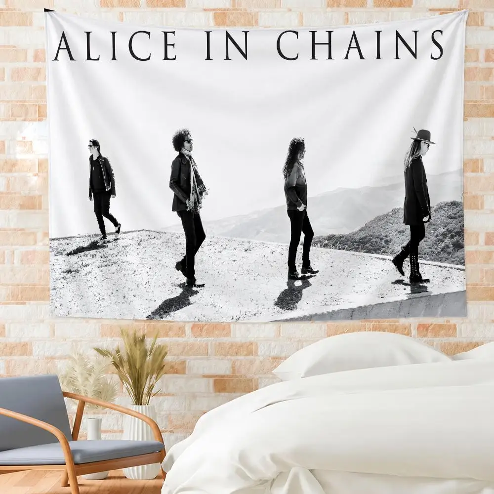 Alice In Chains Tapestry House Bedroom Living Bar Garden Microfiber Decoration Background