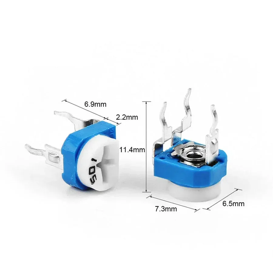 100pcs/lot RM065 Potentiometer Resistors Kit 500K 1M Ohm Trimmer Potentiometer Adjustable variable  Resistors Set 1K 10K 100K