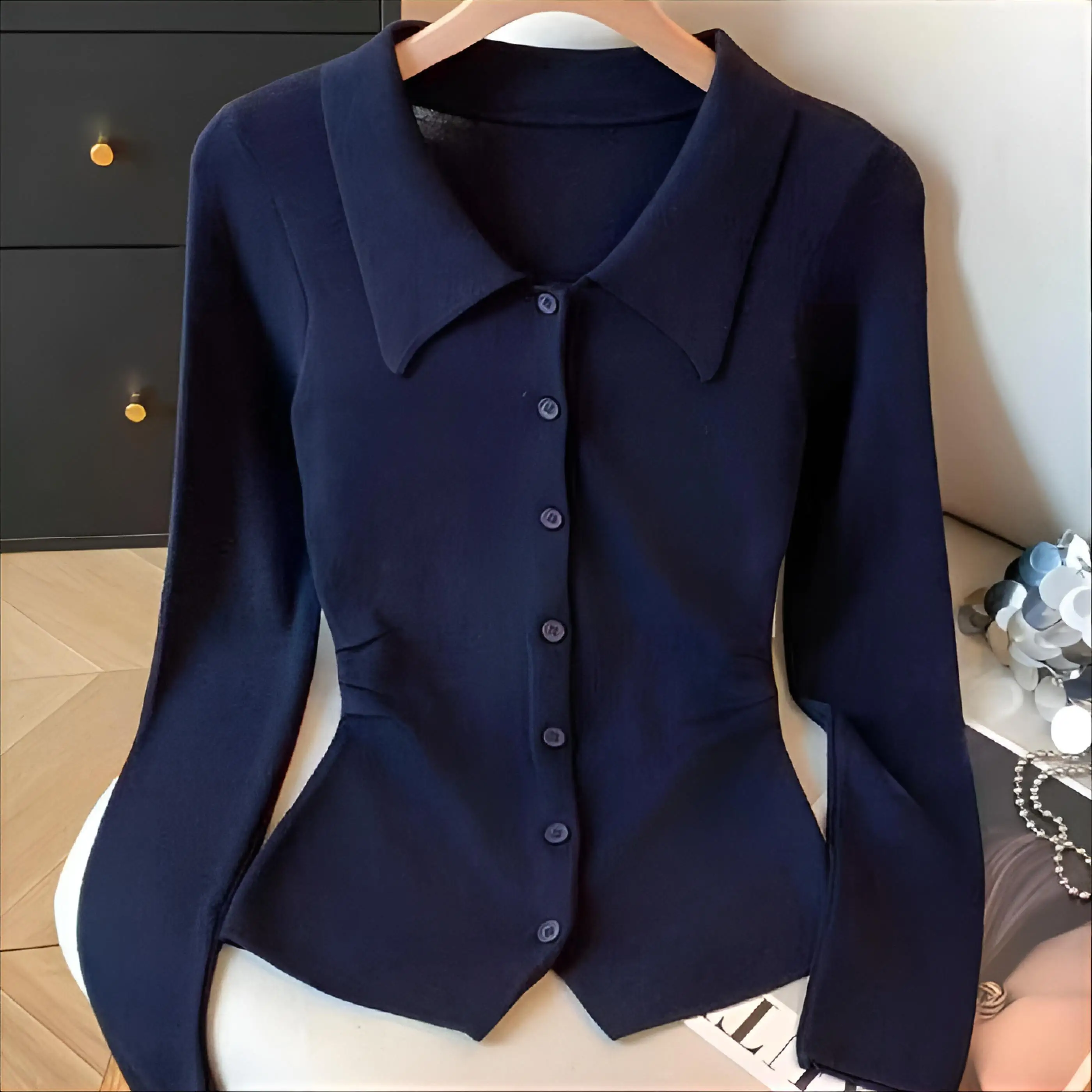 

Cardigans Korean Style Sweaters Womens Spring Lattice Fairycore Fit Fur-Trim Detail Halter Outerwears Bow Front-Open Multicolor