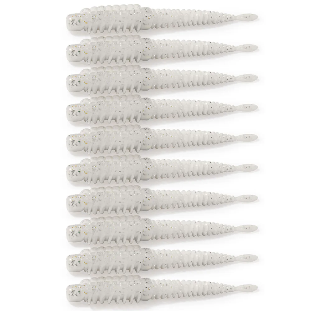 10 stücke Weiche Köder 6,5 cm 7,5 cm 8,5 cm Gewinde TPE Wurm Haken Karpfen Angeln Crankbait Pesca Swimbait getriebe Fisch Geschmack Silikon Köder