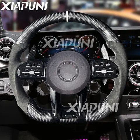 Steering Wheel Fit For Benz Mercedes AMG C63 E63 W212 W205 W204 W213 2012-2021 Matte Carbon Fiber Racing Wheel